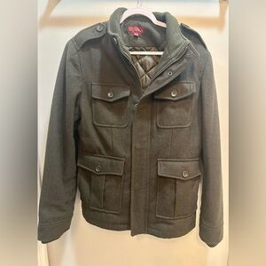 Merona Men’s Wool Blend Military-style Jacket with Four Front Pockets Size M
